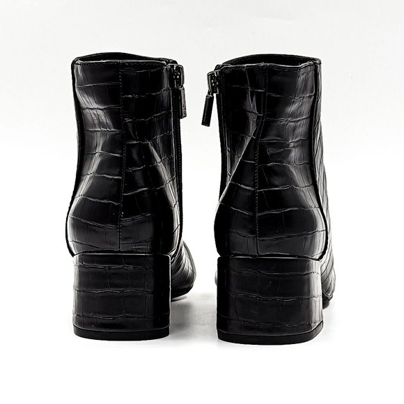 Kenneth Cole Women Road Stop Black Vegan Leather office Dressy Round Boots sz 7 - Picture 9 of 12